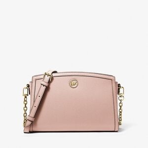 Michael Kors Blush Pink Pebbled Leather Crossbody with Gold Chain